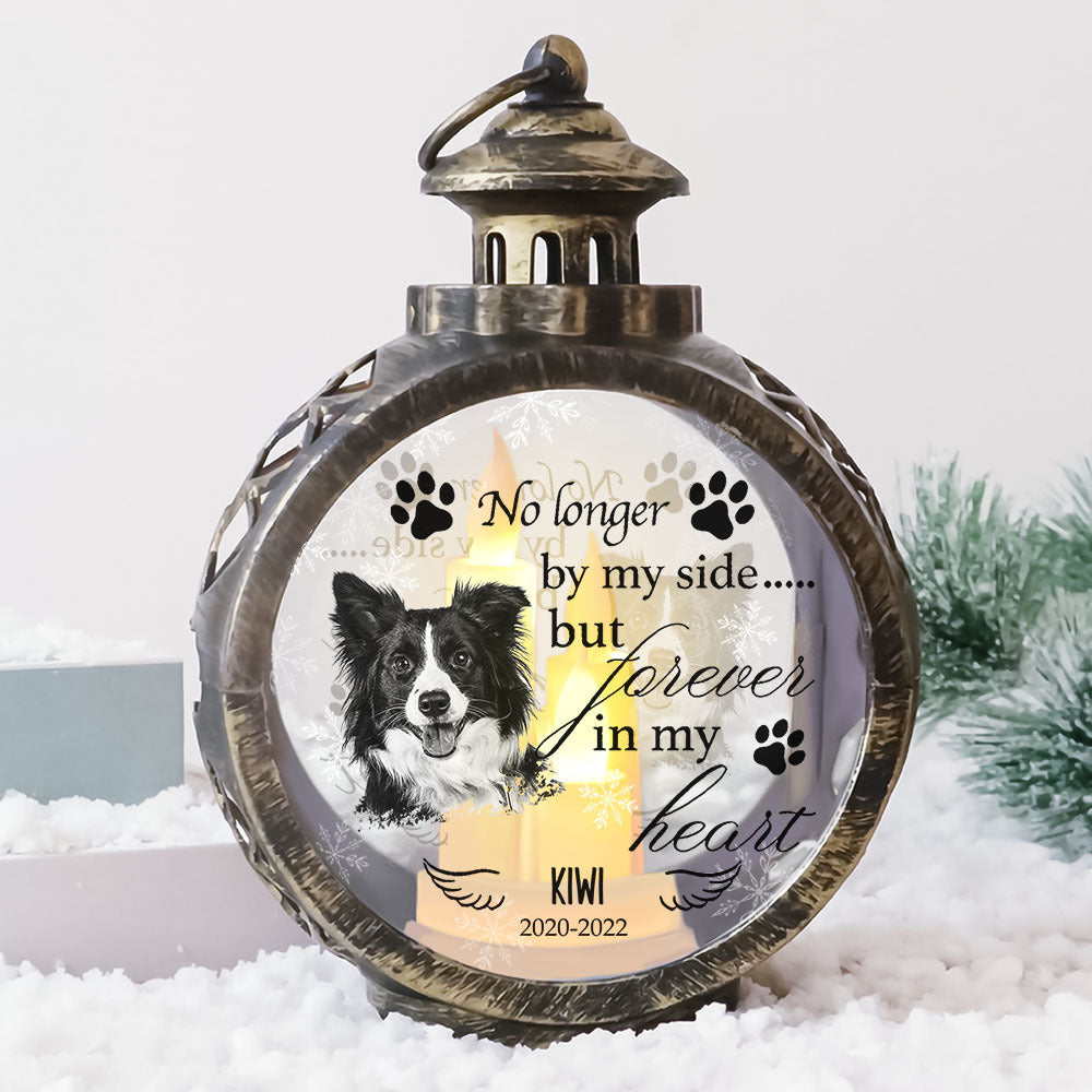 Custom No Longer By Our Side Pet Memorial LED Light Ornament, Memorial Gift