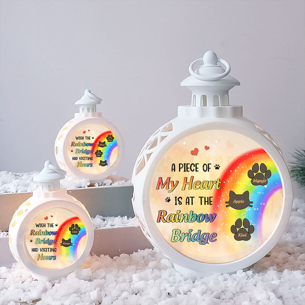 Custom Memorial Dog & Cat Rainbow Bridge LED Light Ornament, Christmas Gift For Dog Lovers