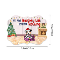 Thumbnail for On The Naughty List Personalized Dog Christmas MDF Ornament, Customized Holiday Ornament