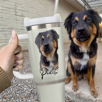 Thumbnail for Personalized 40oz Tumbler - Gift For Pet Lovers - Dog Cat Portrait Photo