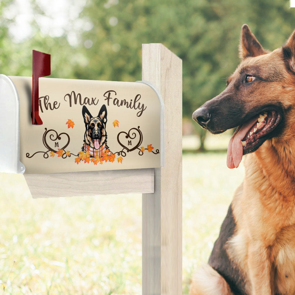 Fall Heart Dog Cat Mailbox Cover, Dog lover Gift