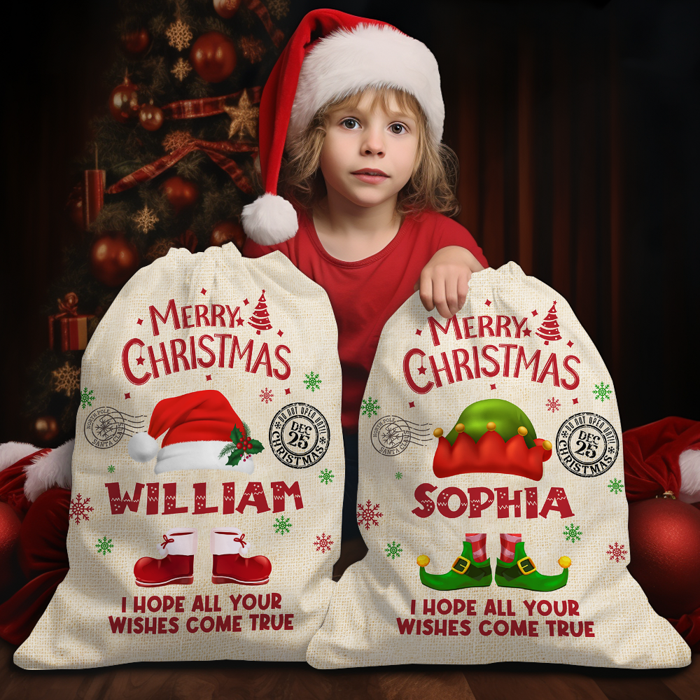 Personalized Santa Sack - Christmas Gift For Family - Christmas Costume With Name