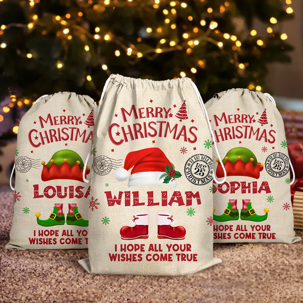 Personalized Santa Sack - Christmas Gift For Family - Christmas Costume With Name