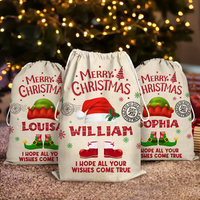 Thumbnail for Personalized Santa Sack - Christmas Gift For Family - Christmas Costume With Name