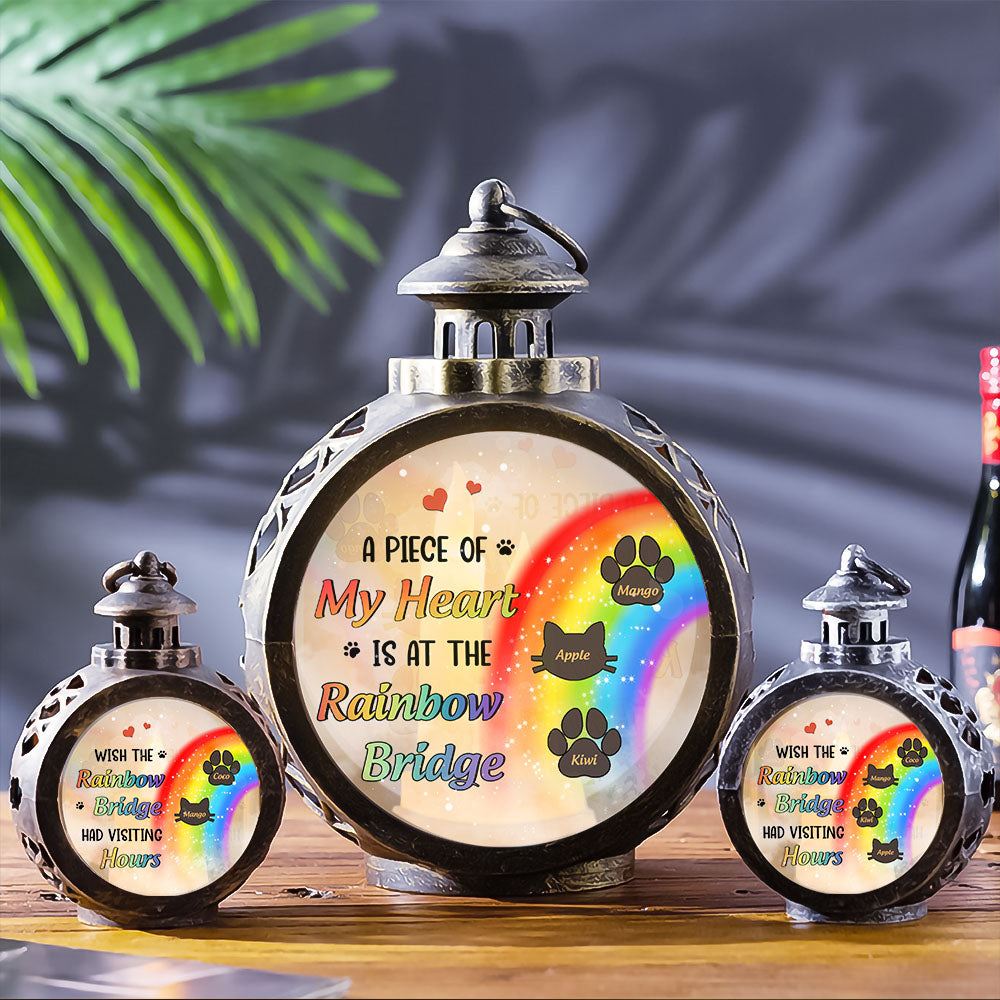 Custom Memorial Dog & Cat Rainbow Bridge LED Light Ornament, Christmas Gift For Dog Lovers