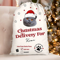 Thumbnail for Custom Do Not Sniff/Meow Dog Cat Photo Santa Sack, Christmas Gift