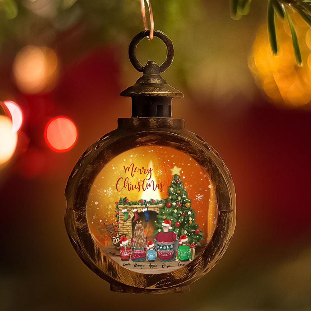 Custom Family Christmas LED Light Ornament, Christmas Gift