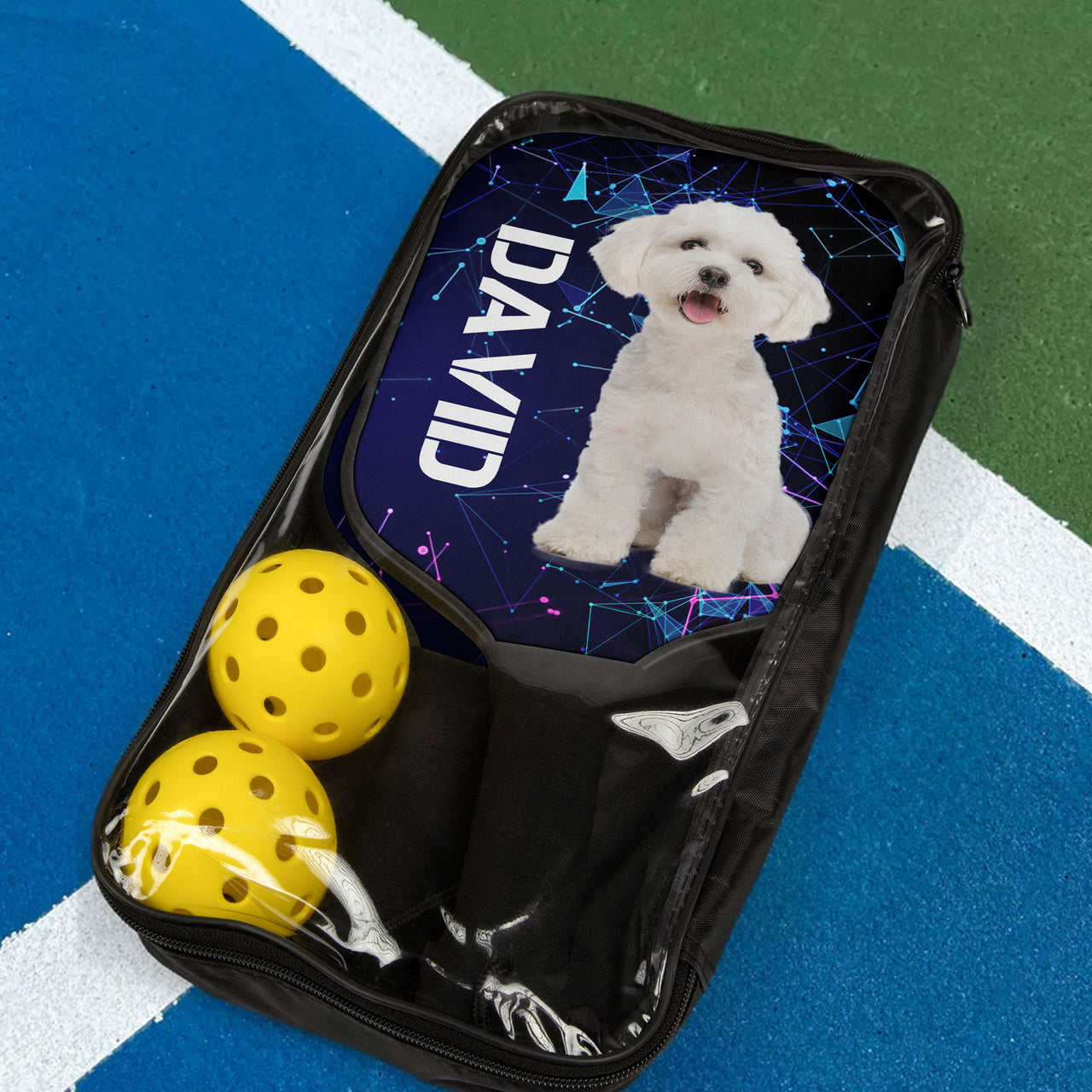 Personalized Pickleball Kit - Gift For Pet Lover - Dog Cat Portrait Photo