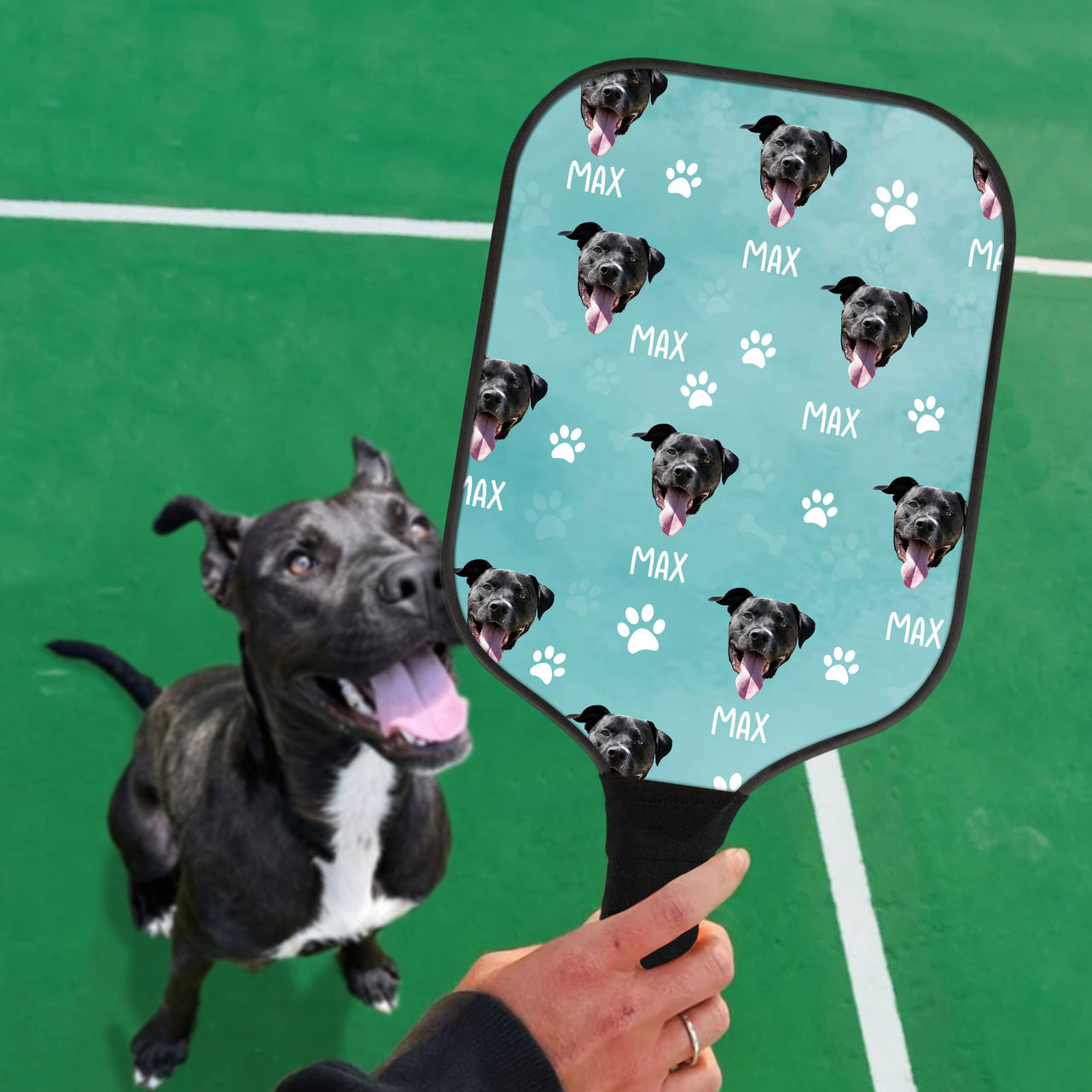 Custom Pickleball Kit - Gift For Pet Lover - Personalized With Dog Cat Photos and Name