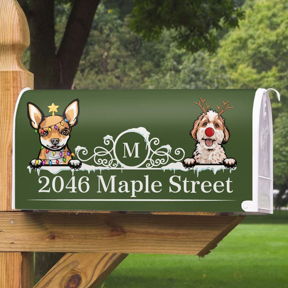 Personalized Mailbox Cover - Christmas Gift For Pet Lover - Address With Dog Cat