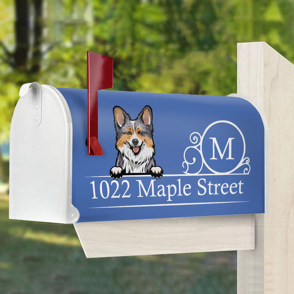 Custom Family Name House Address Magnetic Mailbox Cover, Pet Lover Gift