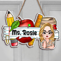 Thumbnail for Custom Smiling Teacher Name Shaped Door Sign, Gift For Teacher