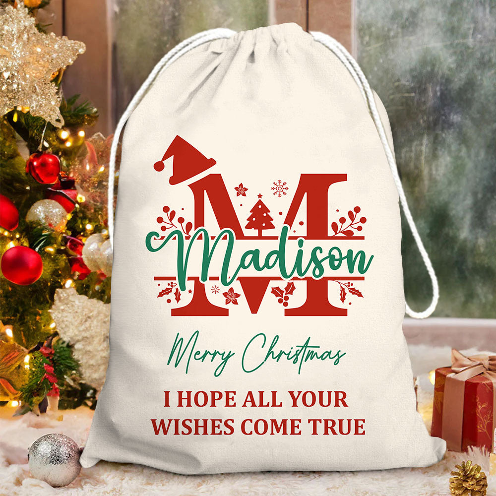 Personalized Santa Sack - Christmas Gift For Family - Christmas Monogram With Name