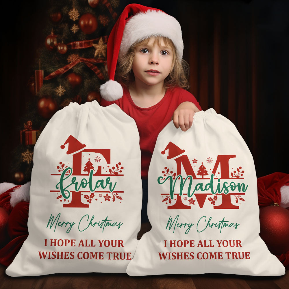 Personalized Santa Sack - Christmas Gift For Family - Christmas Monogram With Name