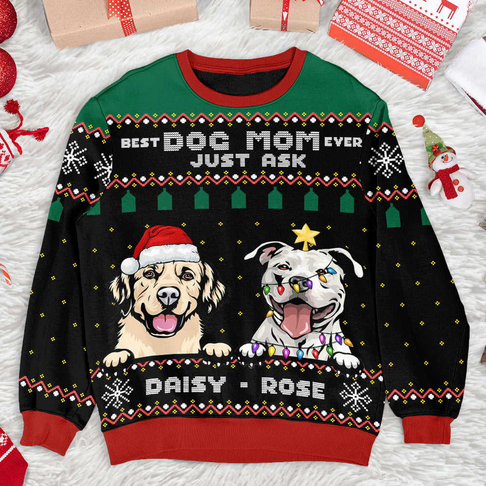 Best Dog Mom Dad Ever Ugly Christmas Sweater, Christmas Gift