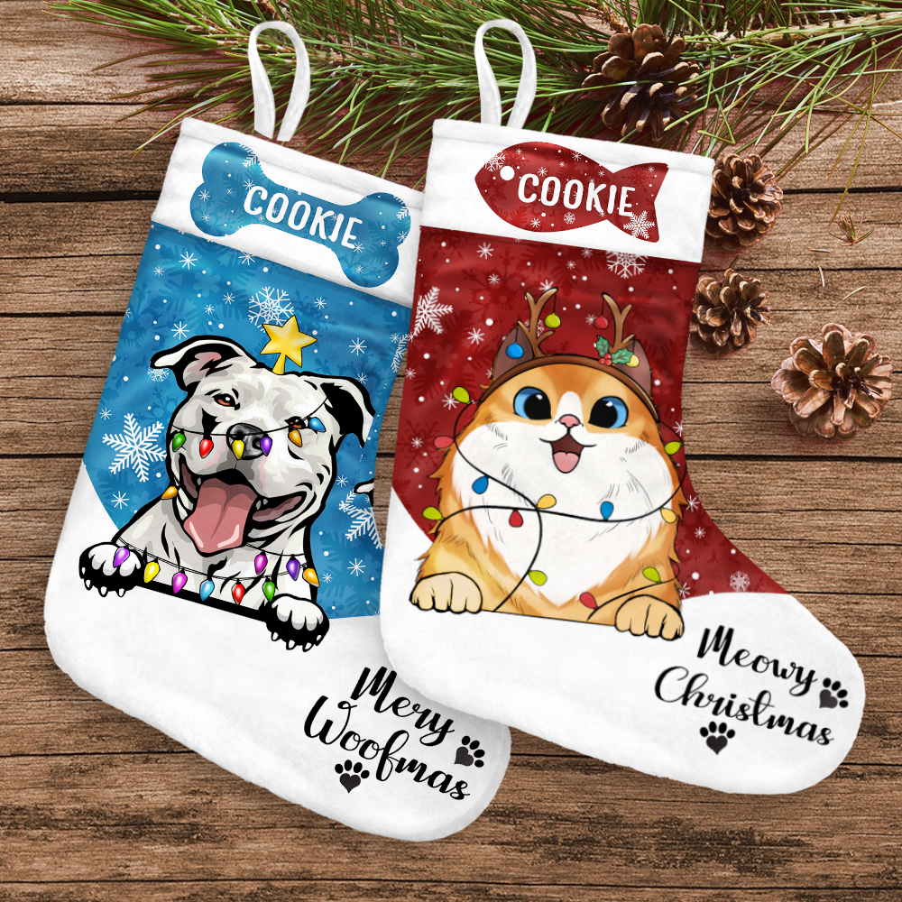 Baby Gift Merry Christmas, Meowy Catmas, Merry Woofmas Stocking Gift For Dog, Cat Lovers