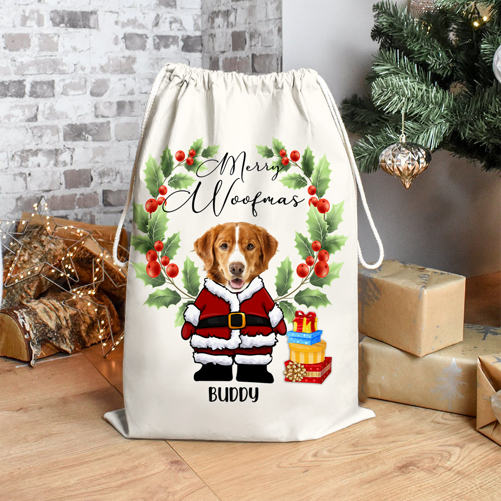 Personalised Face Photo Merry Christmas Santa Family Santa Sack